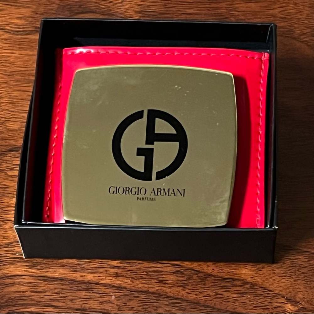 Gorgio Armani Compact Purse Mirror With Case And Box